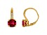 10K Yellow Gold Pink Topaz and Diamond Leverback Earrings 2.76ctw