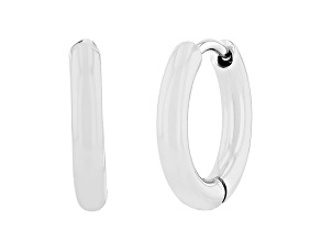 Stainless Steel Polished Simple Huggie Hoop Earrings