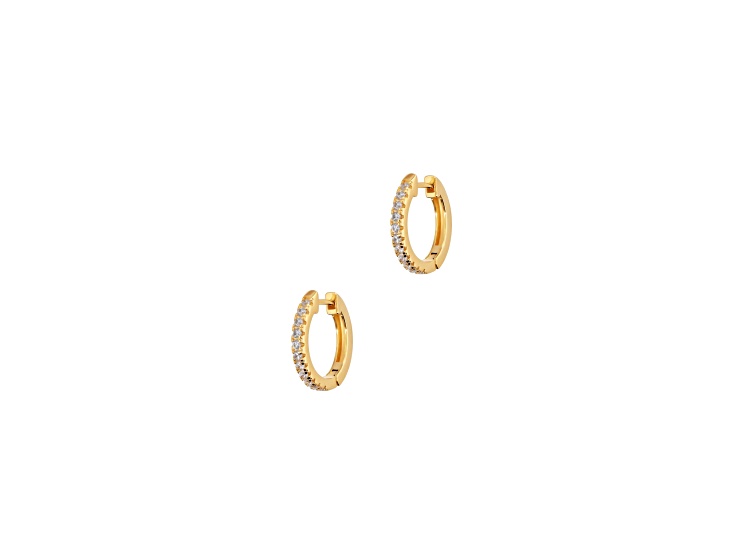 Moda Al Massimo, 18K Yellow Gold Plated Over Bronze Mini Round Hoop Earrings, 0.65 carat