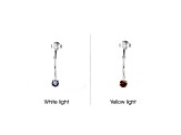 Rhodium Over Sterling Silver Round Alexandrite Drop Earrings 0.6ctw