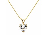 White Cubic Zirconia 14k Yellow Gold Pendant With Chain 2.00ctw