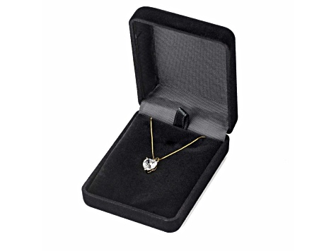 White Cubic Zirconia 14k Yellow Gold Pendant With Chain 2.00ctw