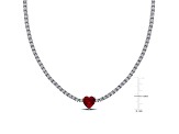 Created Ruby and Created White Sapphire Sterling Silver Necklace 15.90ctw
