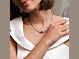 Created Ruby and Created White Sapphire Sterling Silver Necklace 15.90ctw