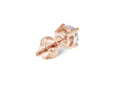 White Cubic Zirconia 14k Rose Gold Studs With Velvet Gift Box 2ctw