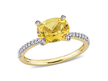 Picture of Citrine and Diamond 10K Yellow Gold Ring 1.75ctw