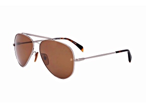 David Beckham Men's Gray Ruthenium Aviator Frame / Brown Lenses Sunglasses