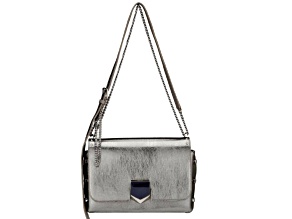 Jimmy Choo Metallic Silver Lockett Crossbody Shoulder Bag