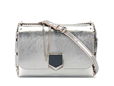 JIMMY CHOO シルバー ボディバッグ／シルバー Kya | Silver Metallic Nappa Leather Clutch Bag | JIMMY CHOO