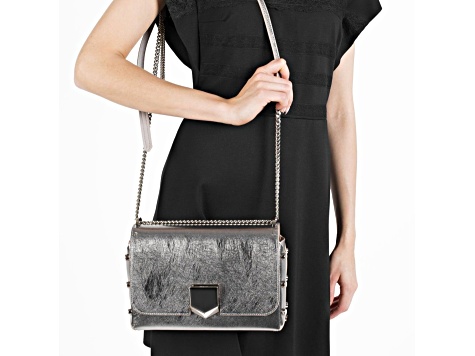 Jimmy Choo Metallic Silver Lockett Crossbody Shoulder Bag Jimmy Choo Metallic Silver Lockett Crossbody Shoulder Bag