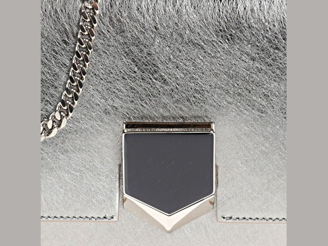 Jimmy Choo Metallic Silver Lockett Crossbody Shoulder Bag