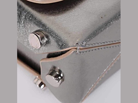 Jimmy Choo Metallic Silver Lockett Crossbody Shoulder Bag