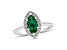 Emerald and Diamond Ring in 14k White Gold 1.37ctw