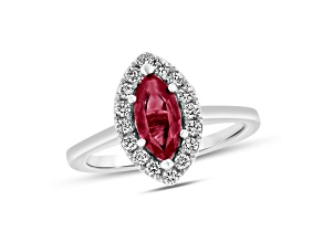 1.37ctw Ruby and Diamond Ring in 14k White Gold