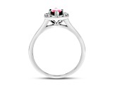 1.37ctw Ruby and Diamond Ring in 14k White Gold