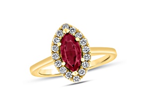 1.37ctw Ruby and Diamond Ring in 14k Yellow Gold