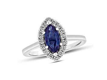 Picture of 1.37ctw Sapphire and Diamond Ring in 14k White Gold