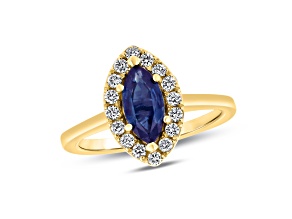 1.37ctw Sapphire and Diamond Ring in 14k Yellow Gold