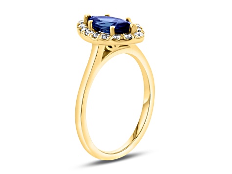 1.37ctw Sapphire and Diamond Ring in 14k Yellow Gold