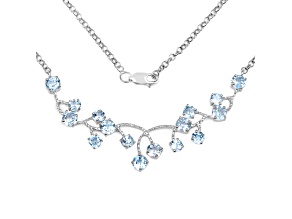 Sky Blue Topaz Sterling Silver Cocktail Bib Necklace