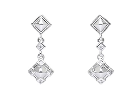 Judith Ripka "Cairo" 0.85ctw Bella Luce® Diamond Simulant Rhodium Over Sterling Silver Earrings