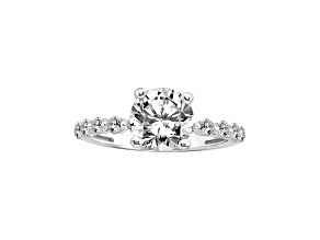 Lab Created White Sapphire Sterling Silver Engagement Ring 3ctw