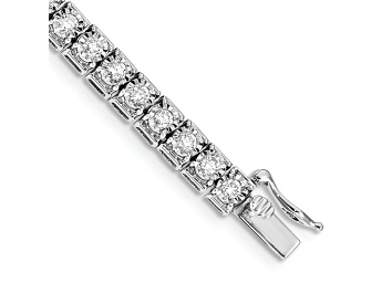 Picture of Rhodium Over 14k White Gold Diamond Tennis Bracelet