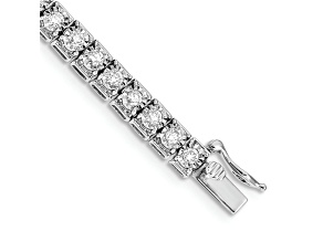 Rhodium Over 14k White Gold Diamond Tennis Bracelet
