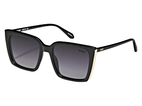 QUAY "FRONT-COVER" Black Square Frame / Smoke Polarized Lenses Sunglasses