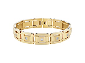 Ion-Plated Yellow Stainless Steel 0.25ctw Diamond Bracelet