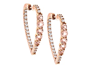 Peach Morganite 14K Rose Gold over Sterling Silver Earrings 2.28cttw