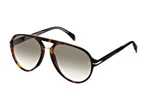 David Beckham Men's Dark Havana Aviator Frame / Green Brown Lenses Sunglasses