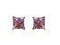 Square Lavender Amethyst Stud Earrings 2 CTW