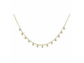 White Diamond G-H SI 14K Yellow Gold Drop Necklace 2.50ctw