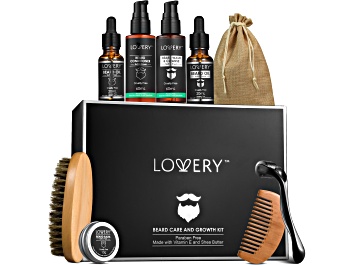 Picture of Lovery Men's 12-Pc. Beard Grooming & Growth Kit, Beard Trimming Gift Set