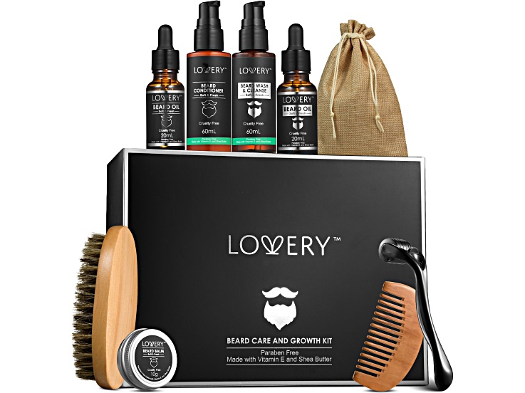 Lovery Men's 12-Pc. Beard Grooming & Growth Kit, Beard Trimming