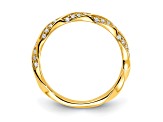 14K Yellow Gold Twisted Diamond Wedding Band 0.2ctw