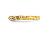 14K Yellow Gold Twisted Diamond Wedding Band 0.2ctw