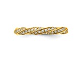 14K Yellow Gold Twisted Diamond Wedding Band 0.2ctw