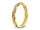 14K Yellow Gold Twisted Diamond Wedding Band 0.2ctw