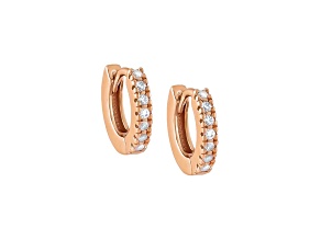 14K Rose Gold Over Brass Cubic Zirconia Mini Huggie Earring 1.8ctw
