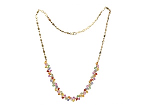 EFFY 14K Yellow Gold Multi-color Sapphire, Tsavorite and Diamond Necklace, 12.92ctw
