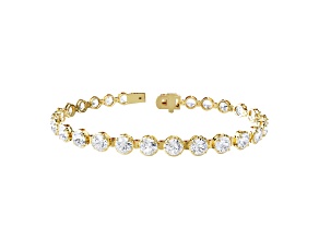 18k Vermeil Over Sterling Silver 10.30ctw Lab Grown Diamond Tennis Bracelet VVS-VS, E-F