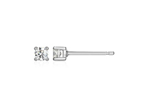 Round Moissanite Platineve Stud Earrings 0.20ctw DEW