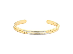 White Diamond 14K Yellow Gold Over Sterling Silver Change It Up Cuff Bracelet 0.15ctw