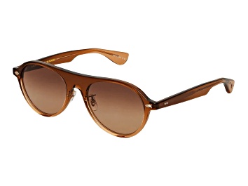 Picture of Garrett Leight Lady Eckhart Golden Fade Round Frame / California Dream Gradient Lenses Sunglasses
