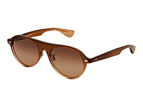 Garrett Leight Lady Eckhart Golden Fade Round Frame / California Dream Gradient Lenses Sunglasses