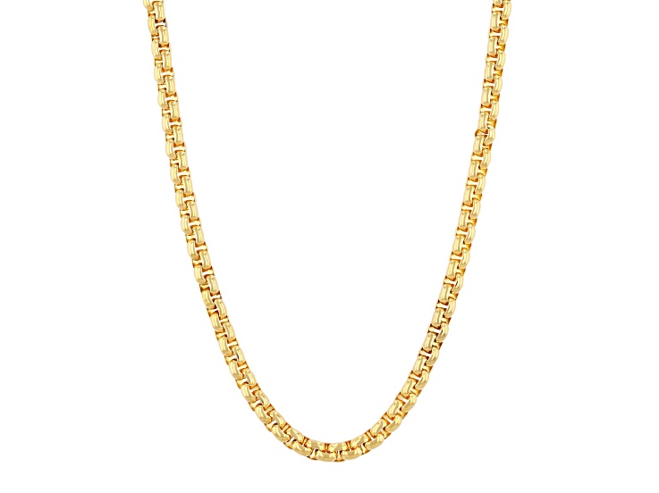 Ion-Plated Stainless Steel Yellow 4MM Box Link Chain Necklace