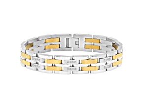 0.50ctw Diamond Two-Tone Stainless Steel Watch Link Bracelet