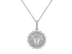 1/3CTW DIAMOND TAURUS PENDANT IN STERLING SILVER